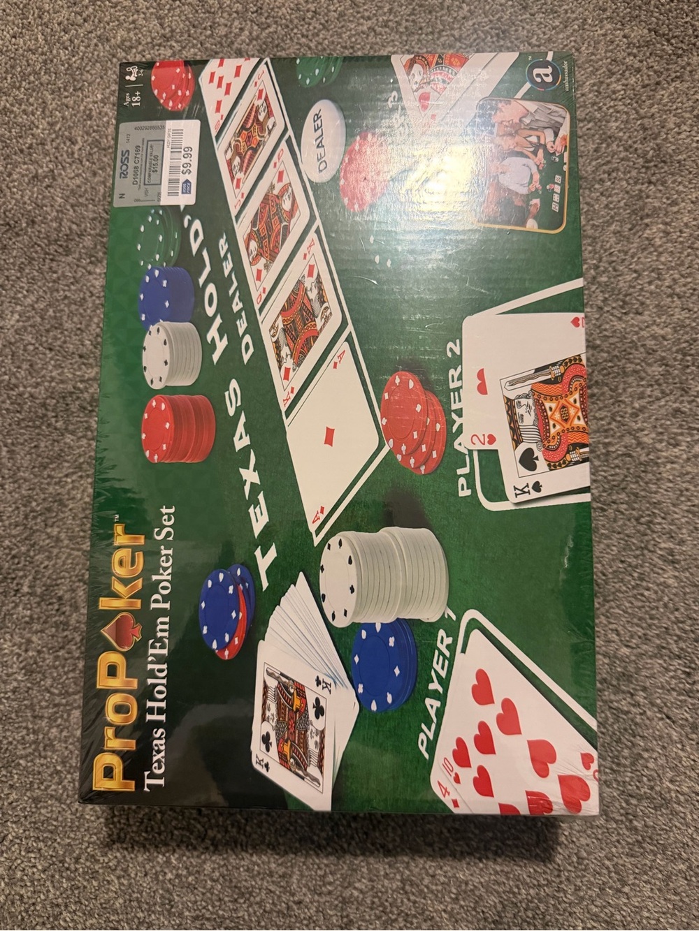 ProPoker Texas Hold'em Poker Set - Green Box with Chips and Cards
